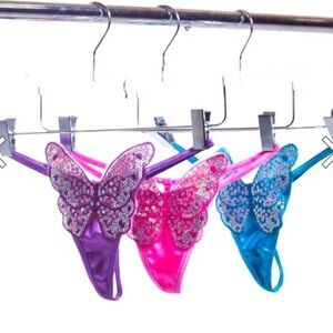 Sparkle butterfly thongs (3)